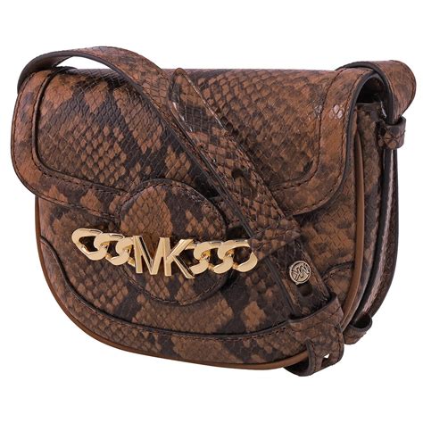 Michael Kors Snakeskin Effect Saddle Crossbody Bag